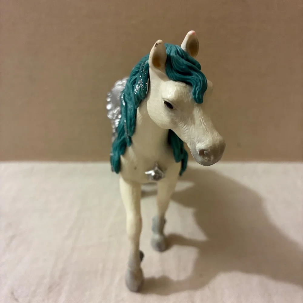 Schleich Bayala Fantasy Horse Figurine White‎ Teal Silver Glitter 2015 70511